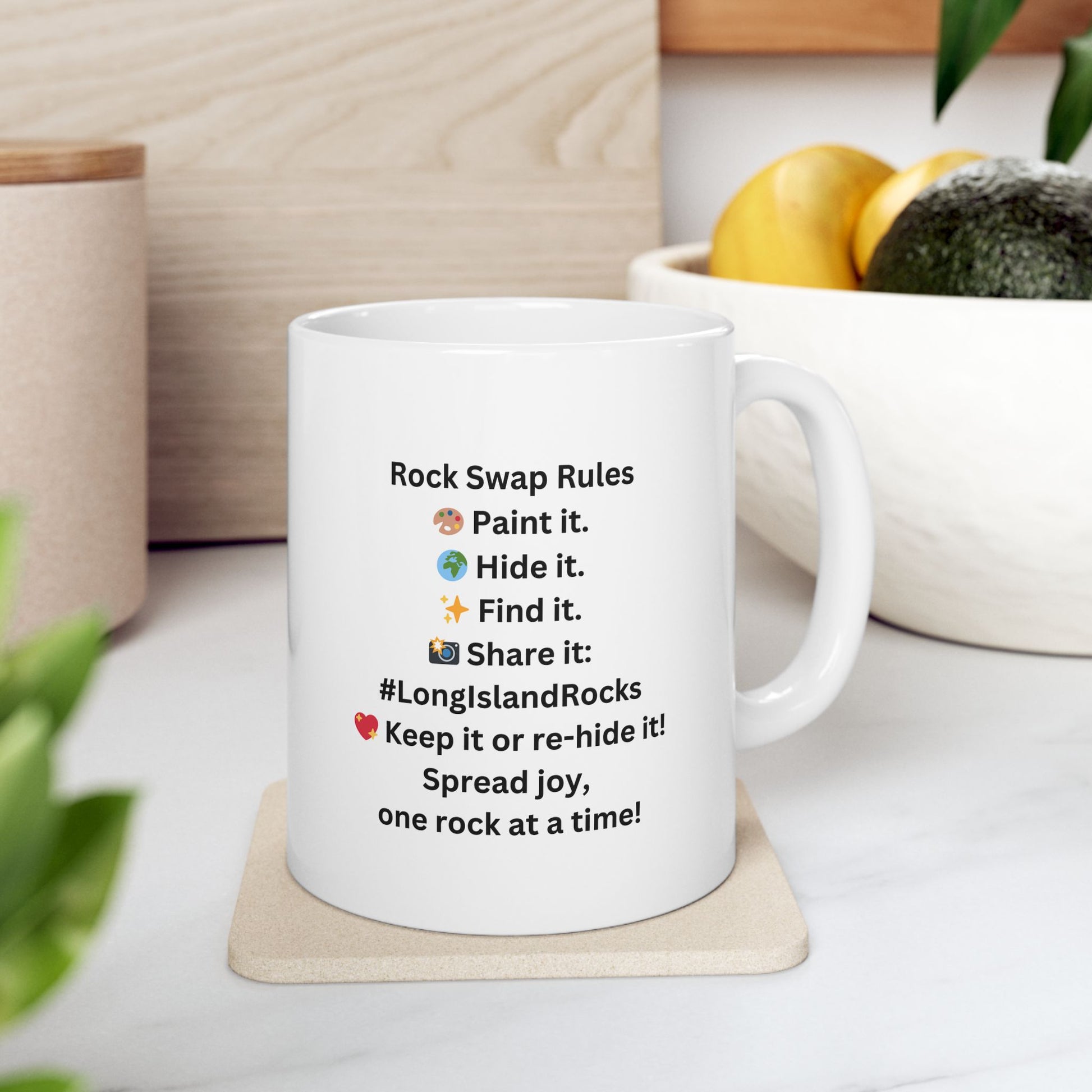 Ceramic Mug - Long Island Rocks Design, 11oz or 15oz - In Love With Trees