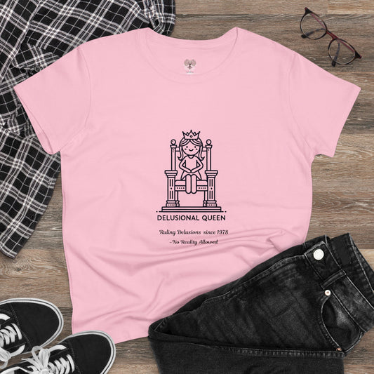 Cotton Tee - Delusional Queen Ruling since 1978 - Funny Women's Shirt - In Love With Trees