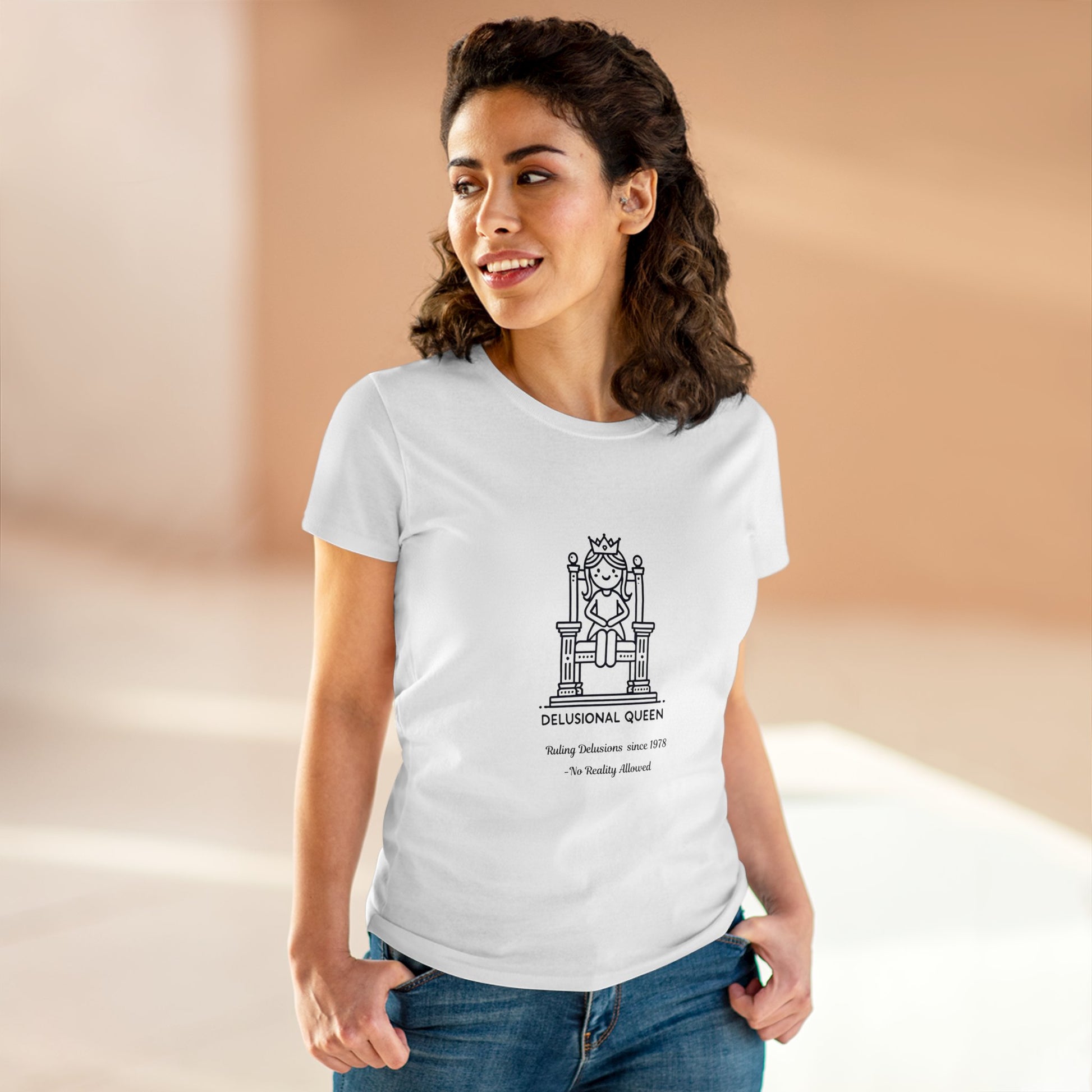 Cotton Tee - Delusional Queen Ruling since 1978 - Funny Women's Shirt - In Love With Trees