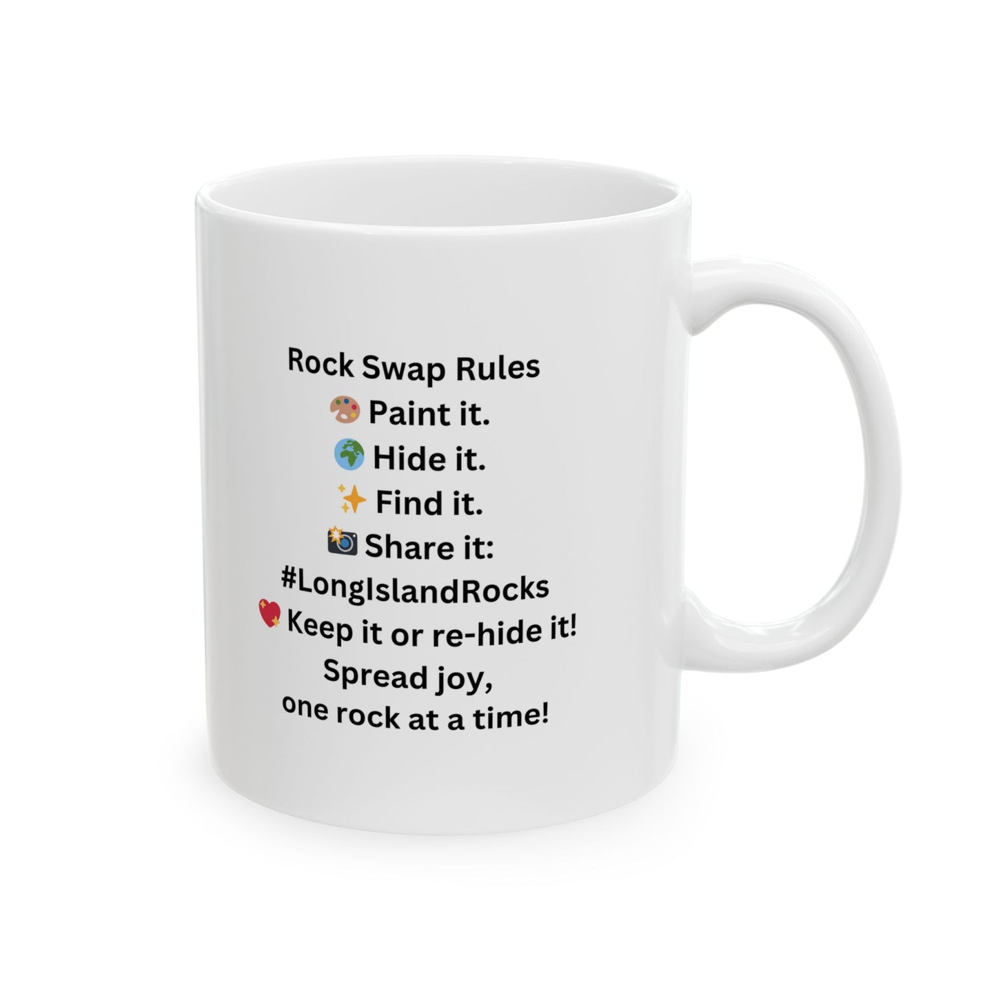 Ceramic Mug - Long Island Rocks Design, 11oz or 15oz - In Love With Trees