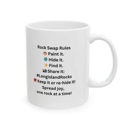 Ceramic Mug - Long Island Rocks Design, 11oz or 15oz - In Love With Trees