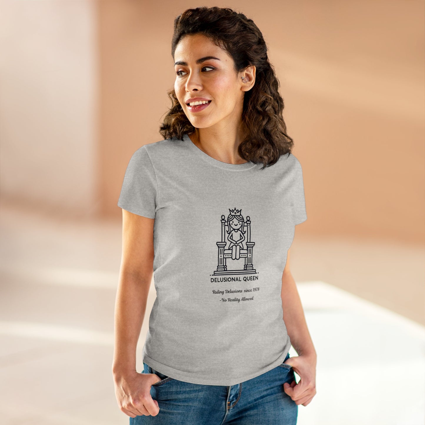 Cotton Tee - Delusional Queen Ruling since 1978 - Funny Women's Shirt - In Love With Trees