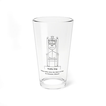 Pint Glass - Reality King, Ruling Reality 16oz Mixing Glass - In Love With Trees